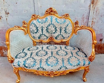 French Tufted Settee French Tufted Sofa Vintage Furniture Antique Baroque Furniture Rococo Interior Design Vintage