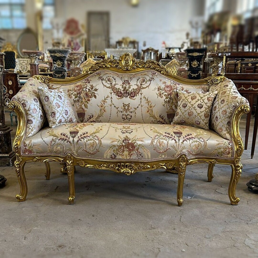 French Furniture Sofa Vintage 24k Gold Vintage Furniture Vintage Sofa Antique Baroque Furniture