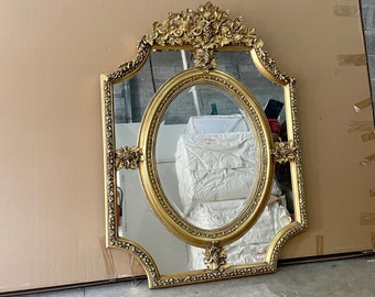 French Mirror French Baroque Mirror Rococo Mirror Antique Mirror 5 Feet Tall Gold Leaf Antique Furniture French Interior Design