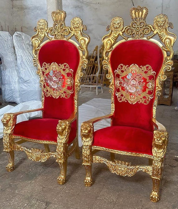 Velvet clearance throne chair