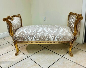 Marquis French Style Bench *Only one available* Vintage Chair Vintage Furniture Gold Frame Rococo Interior Design