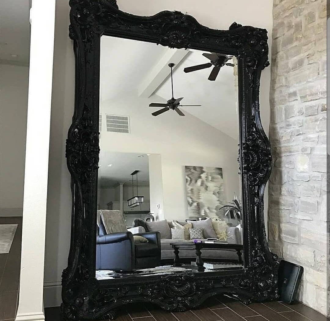French Mirror 1 LEFT Black Lacquer Frame Interior Design Etsy