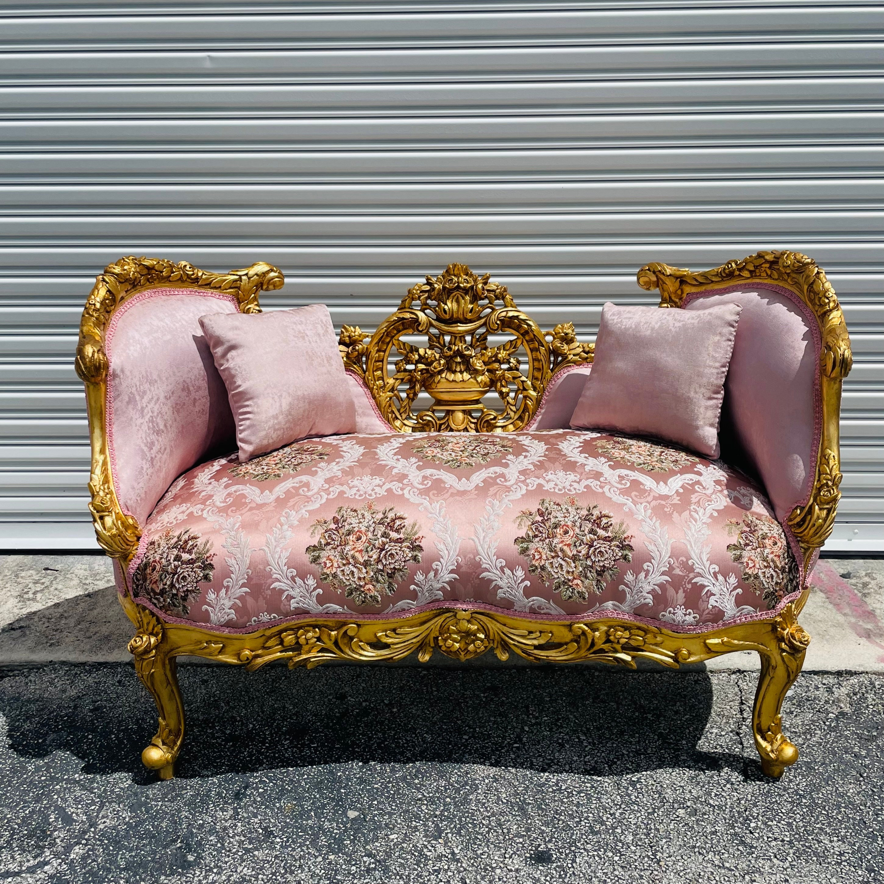 French Settee Vintage Furniture Sofa Gold Settee Antique Settee