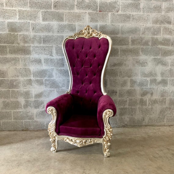 Purple Throne Chair Purple Velvet Chair 1 Availabl French Etsy