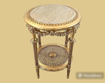 Italian Rococo Style Marble Topped Side Table