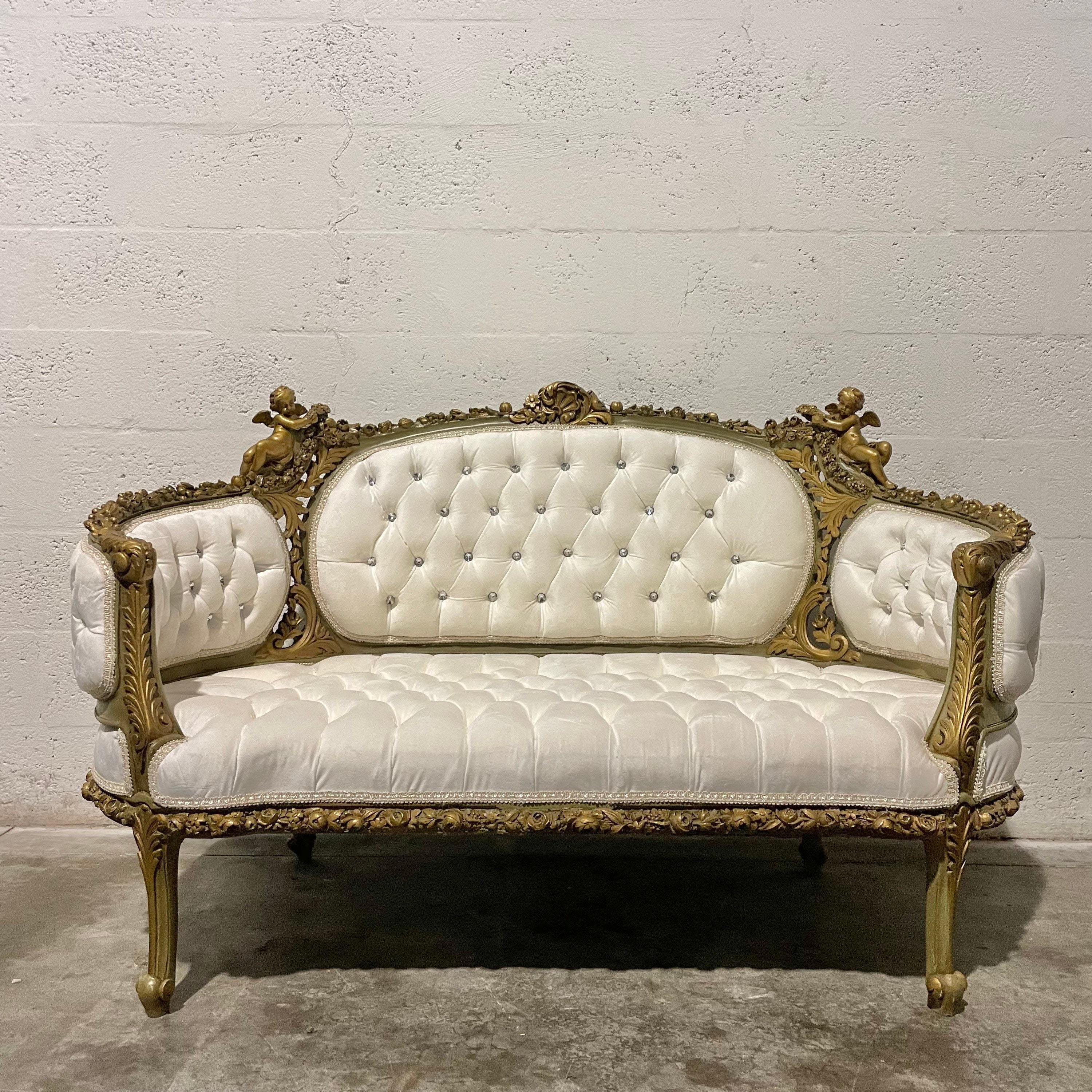 Parlor Set, Settee, Chairs, Two Louis XV Style Three-Piece Gilt