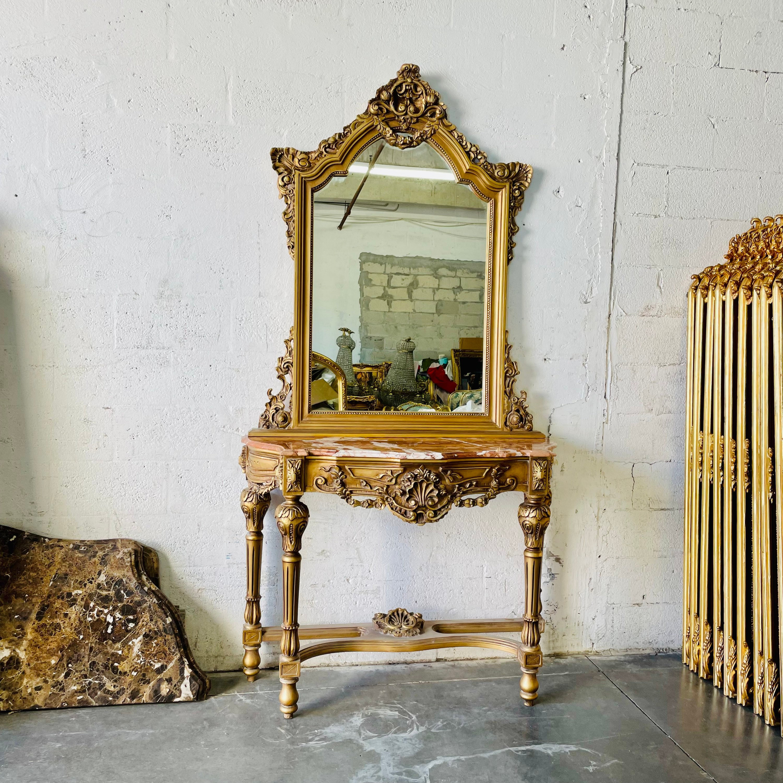 Rococo Throne French Chair Antique Furniture Gold Leaf Velvet