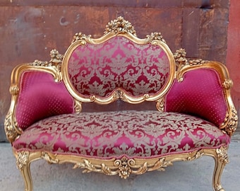 French Tufted Settee French Tufted Sofa Vintage Furniture Antique Baroque Furniture Rococo Interior Design Vintage