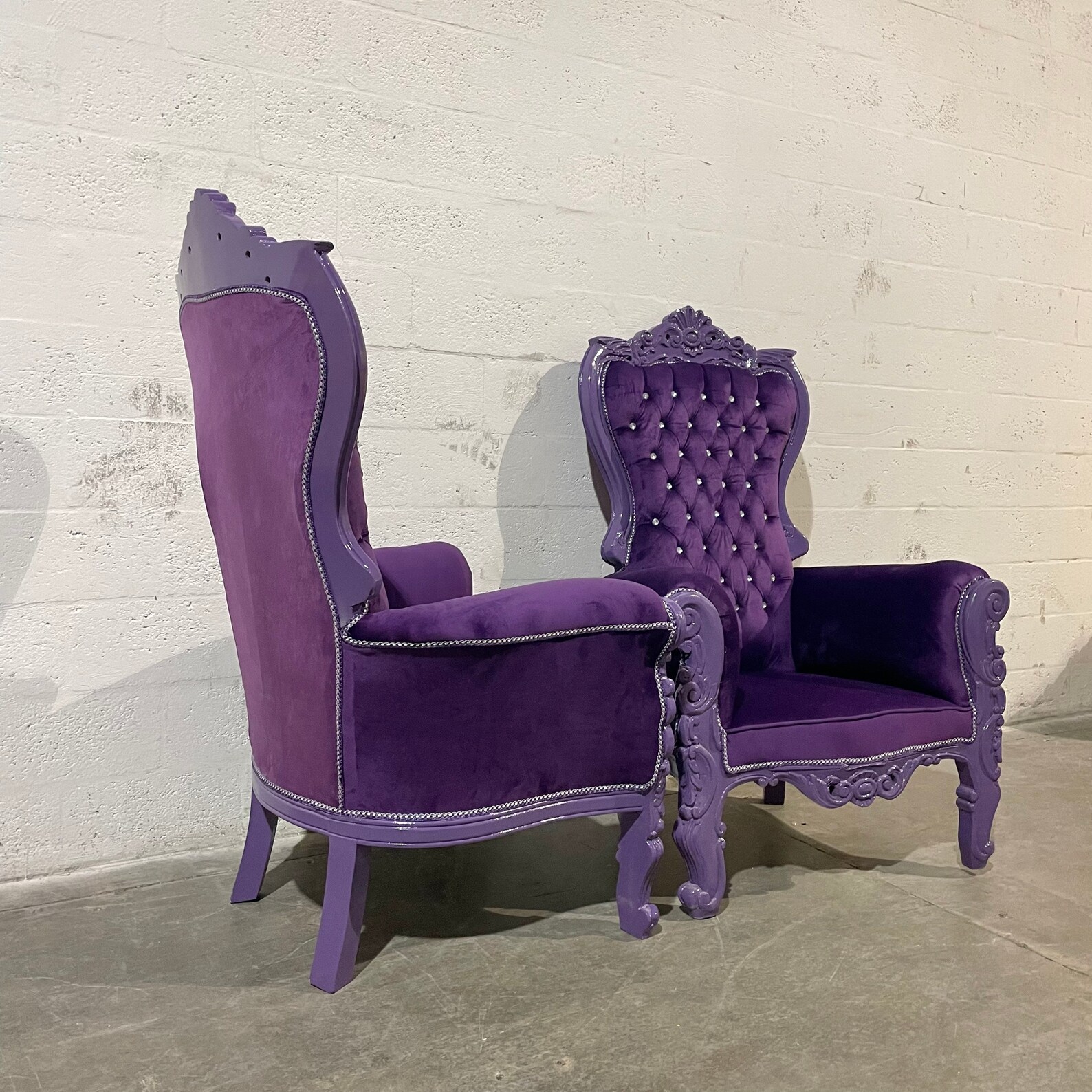 Purple Midsize Throne Chair Purple Velvet 2 IN STOCK French Etsy