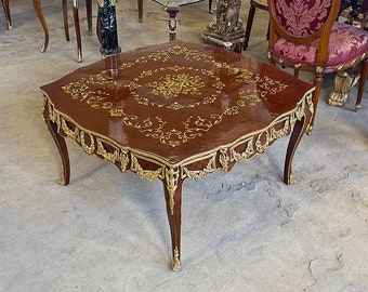 Coffee Table 24k Gold Table *Only one available* Antique table Gothic furniture Antique furniture French antiques Gold 24k furniture
