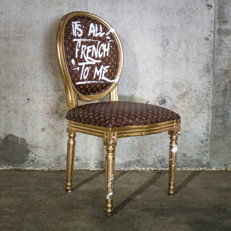 French Chair Lv Custom Louis Vuitton Authentic Image 0 1