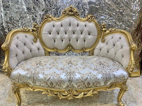 French Tufted Settee French Tufted Sofa Vintage Furniture Antique