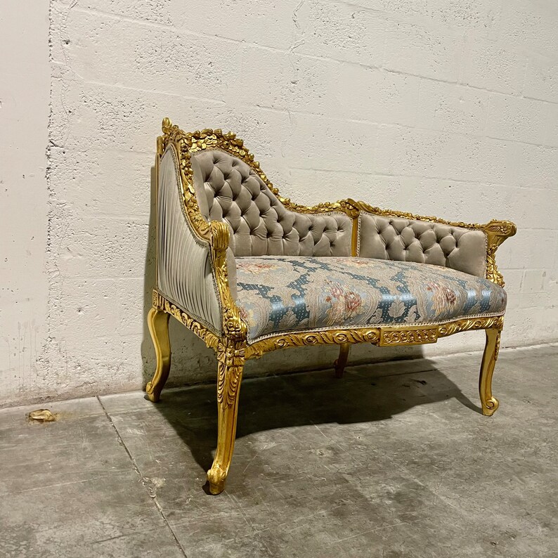 French Tufted Chair French Tufted Settee Vintage Furniture - Etsy
