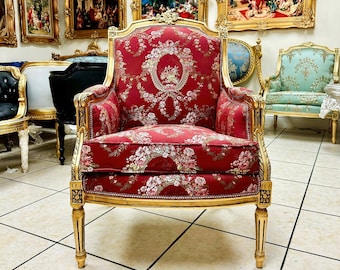 Red Chair *Available* French Style Chair Red Furniture Baroque Rococo Interior Design Vintage Furniture