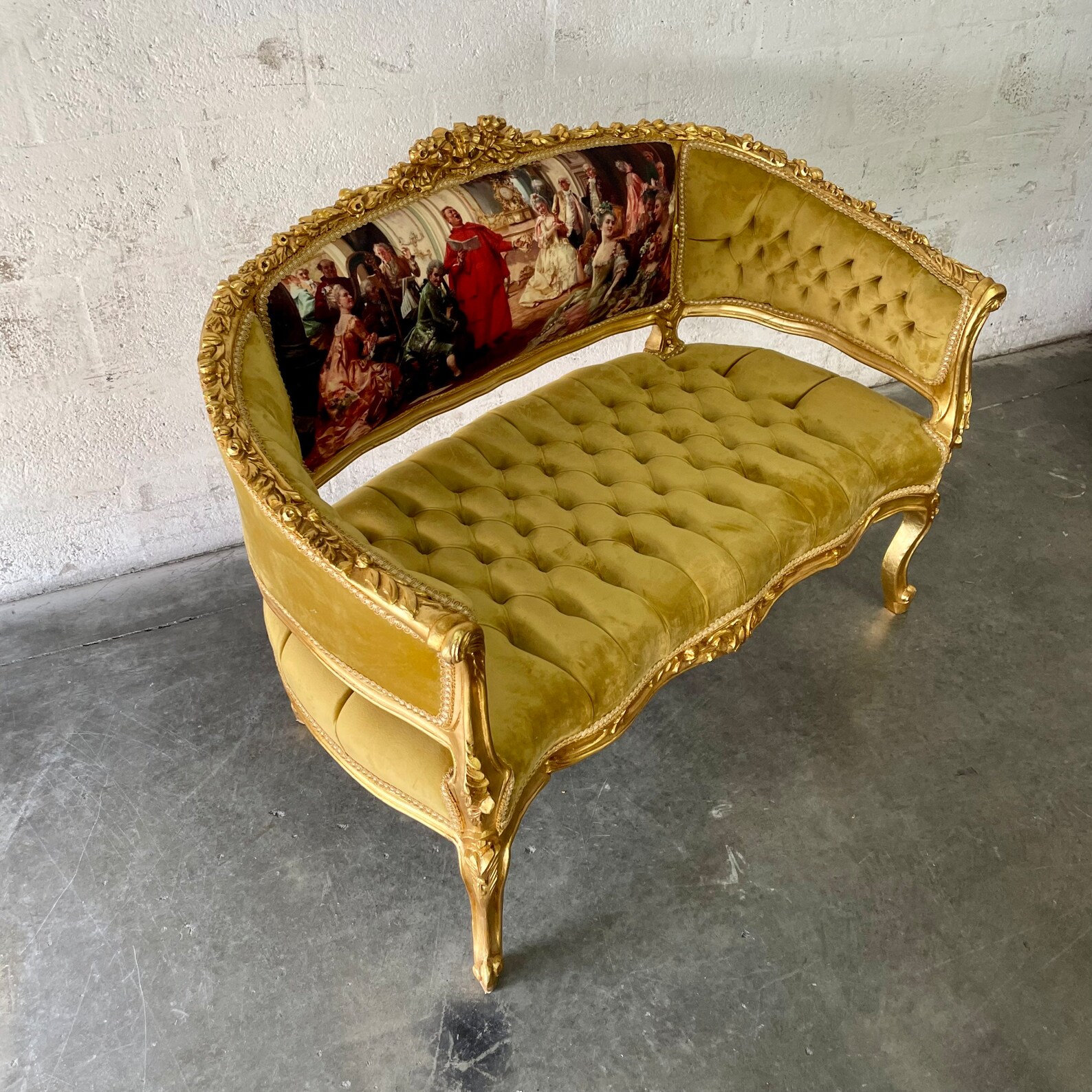 French Tufted Bench Mustard Chair French Bench Tufted Bench - Etsy