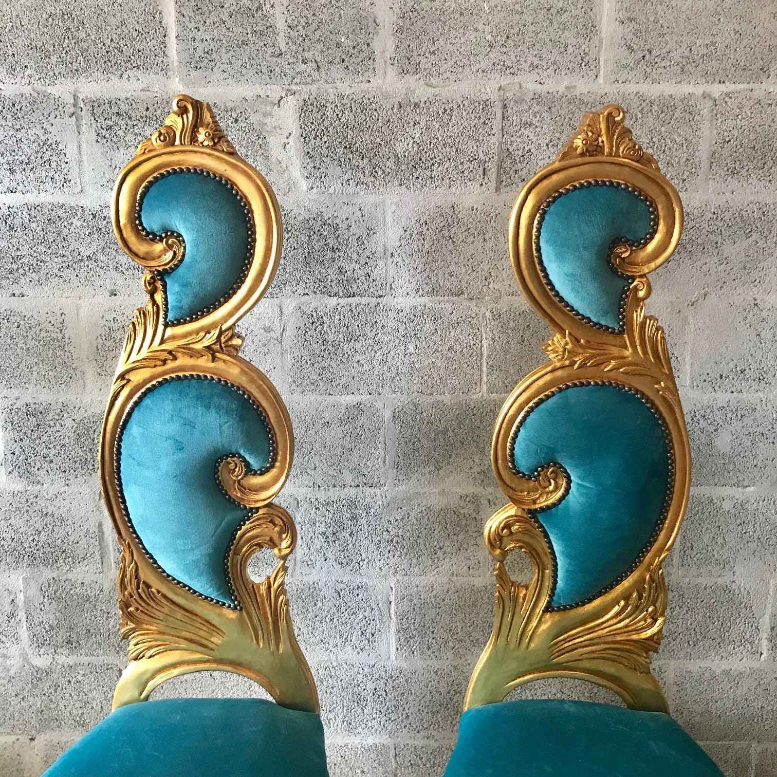 Italian Baroque Throne Chair High Back Reproduction Teal Chair Rental Events French Furniture
