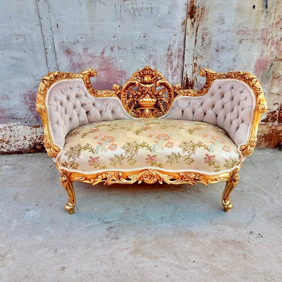 French Bench French Small Settee Vintage Bench Vintage Furniture