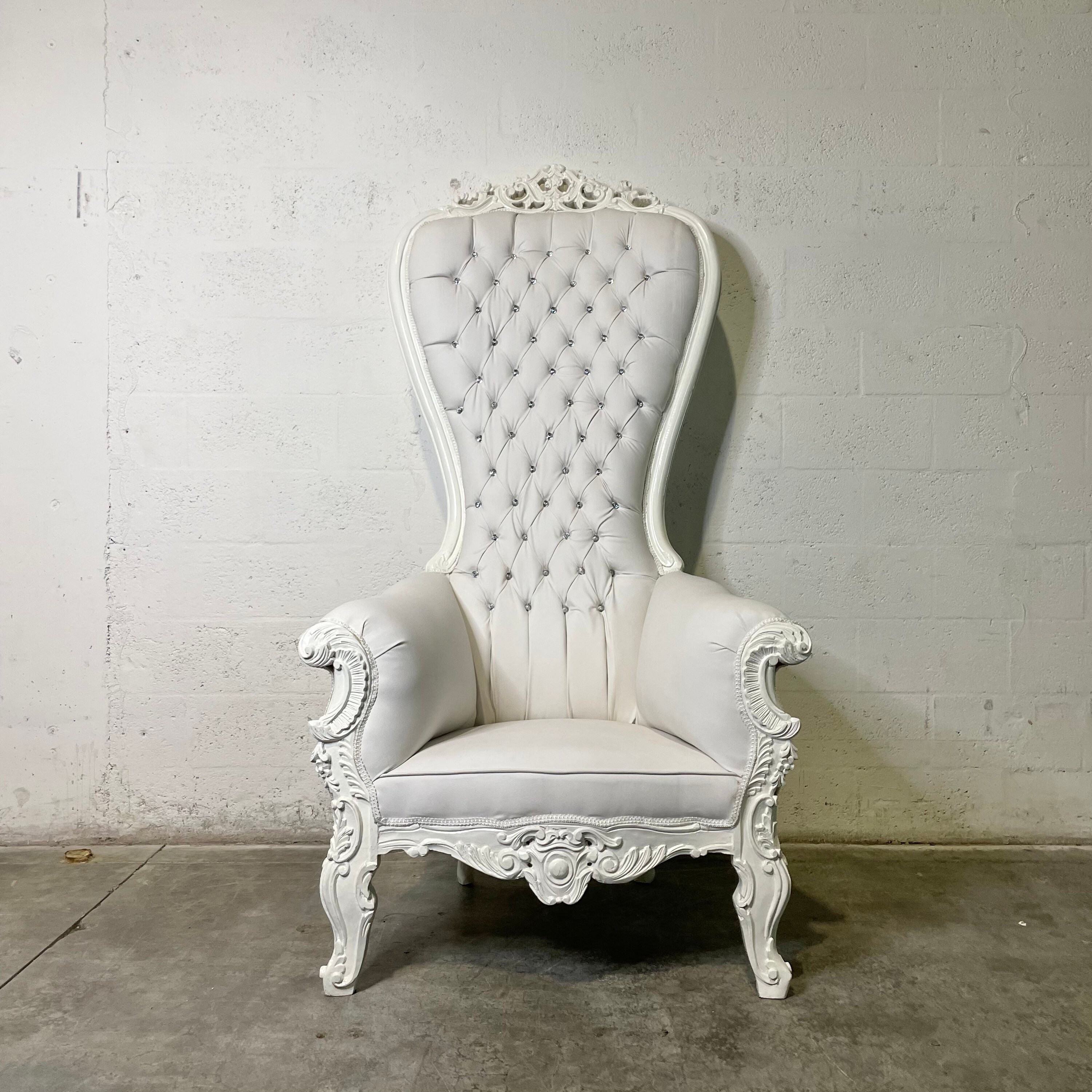 All white on sale throne chair