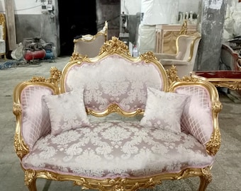 French Tufted Settee French Tufted Sofa Vintage Furniture Antique Baroque Furniture Rococo Interior Design Vintage