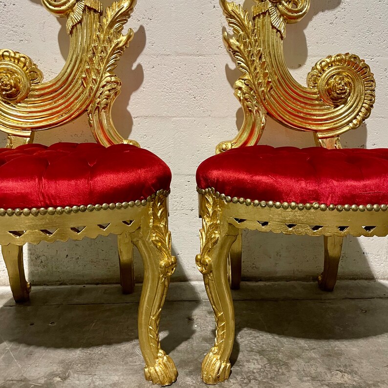 Italian Baroque Throne Chair High Back 64 Tall French Etsy