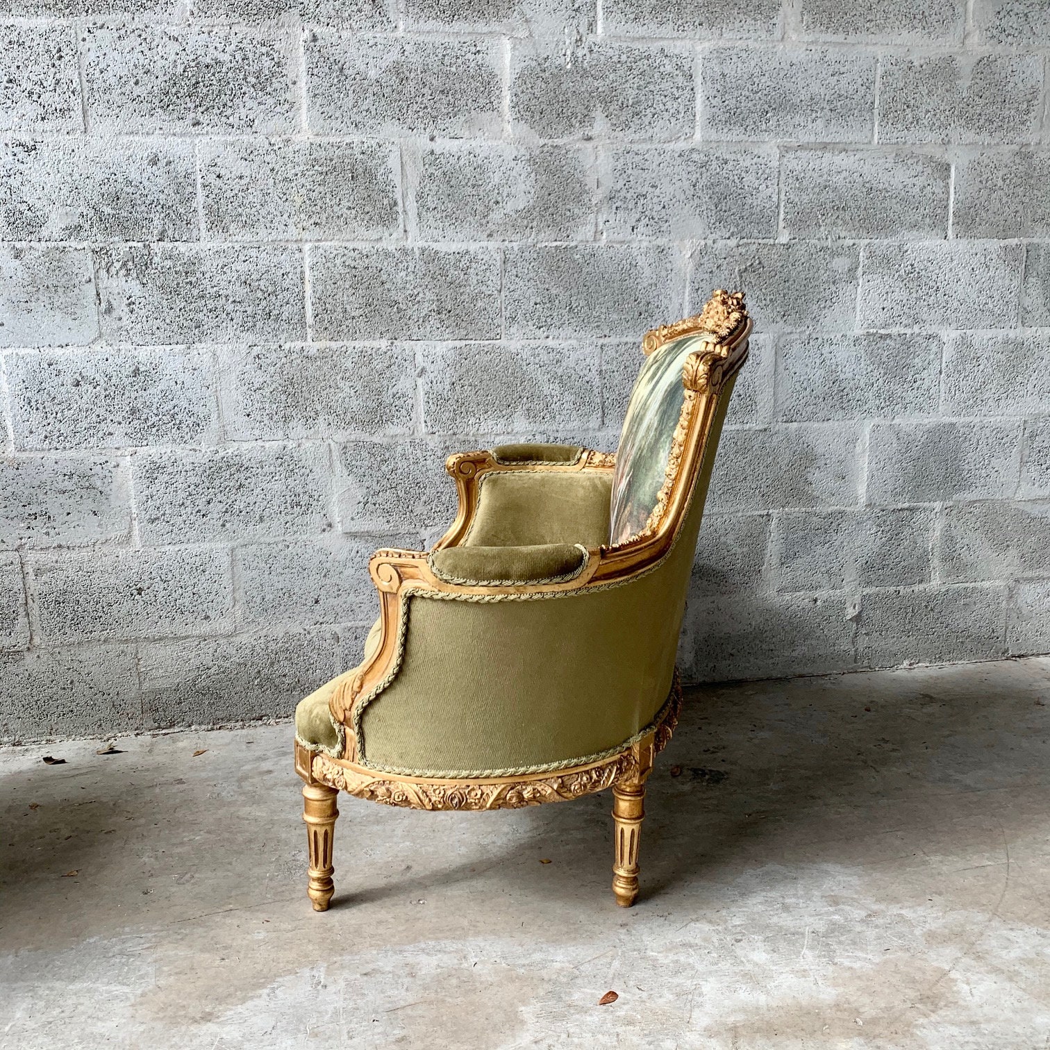 French Chair Vintage Corbeille *1 in Stock* Vintage Furniture Tufted