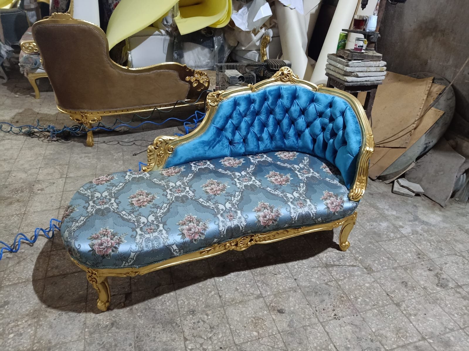 Rococo Furniture Settee Baroque Chairs Baroque Furniture Chairs Antique  Furniture Rococo Tufted Chair Gold Leaf Tufted Teal Turquoise Fabric 