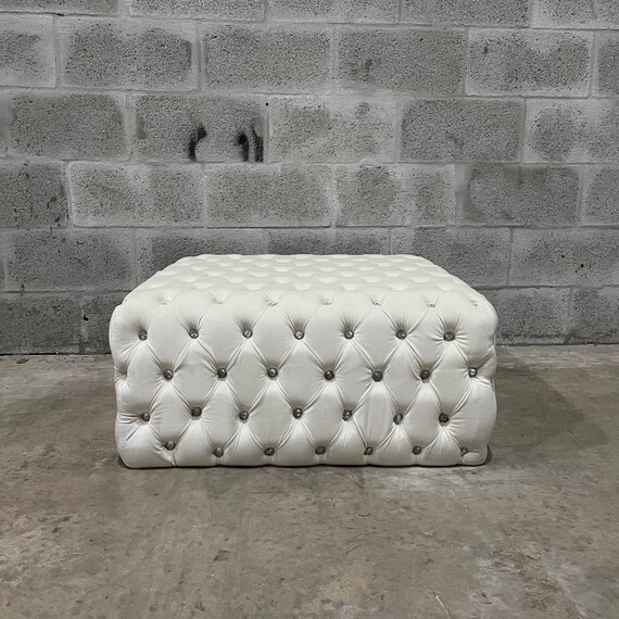 White velvet footstool deals