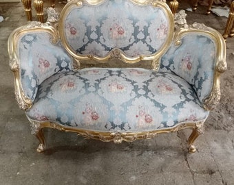 French Tufted Settee French Tufted Sofa Vintage Furniture Antique Baroque Furniture Rococo Interior Design Vintage