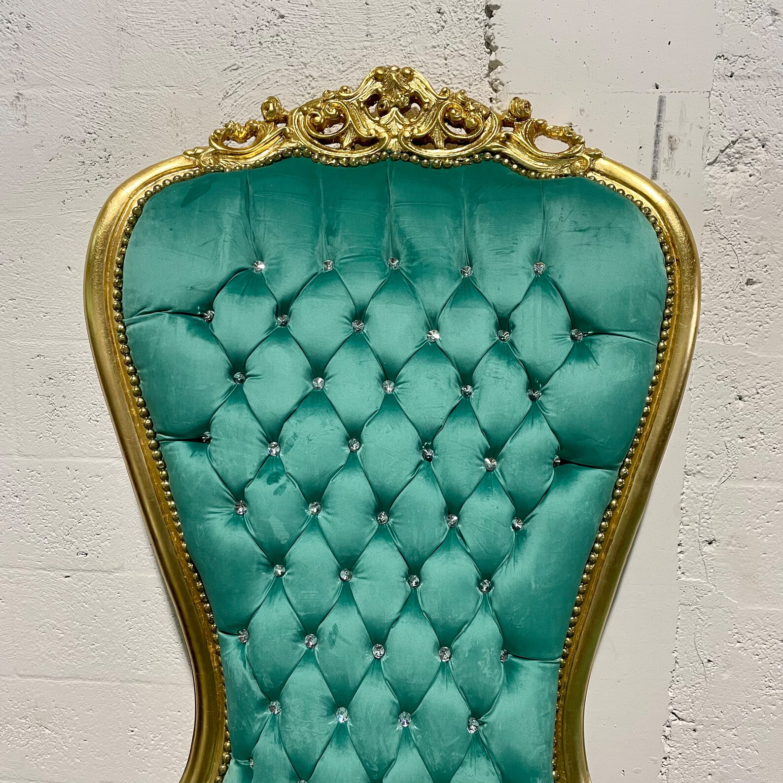 Gold Throne Chair Green Velvet Chair 2 LEFT French Chair Etsy