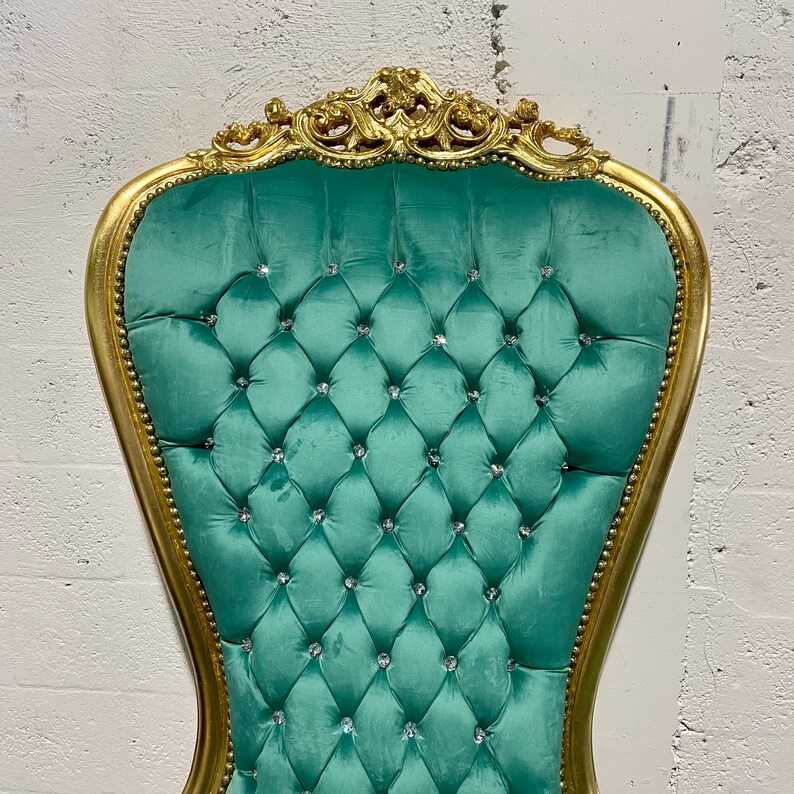 Gold Throne Chair Green Velvet Chair 2 LEFT French Chair Etsy