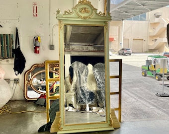 French Mirror Gold Antique Mirror French Furniture 88"H x 47"W Floor Mirror Rococo Baroque Furniture Gold Vintage Mirror