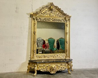 French Lion Head Mirror 9" Feet Tall Vintage Mirror Rococo Furniture Baroque Vintage Furniture French Mirror Interior Design