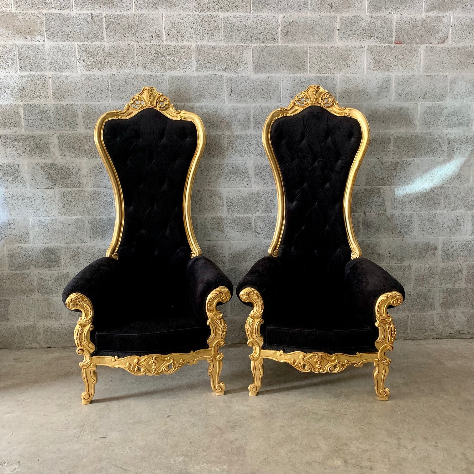 Black Throne Chair Black Velvet Chair 2 Available French Chair