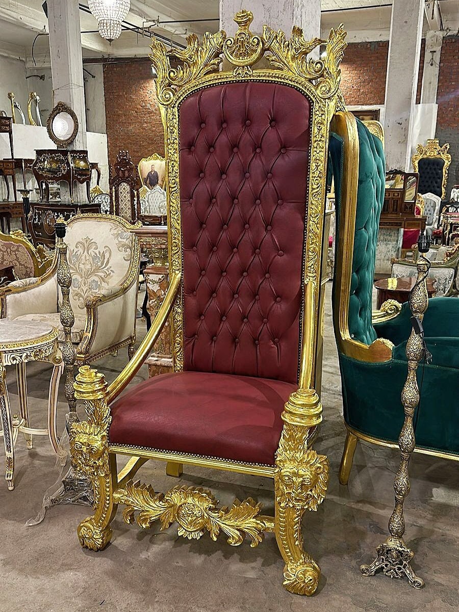 Vintage throne chair sales