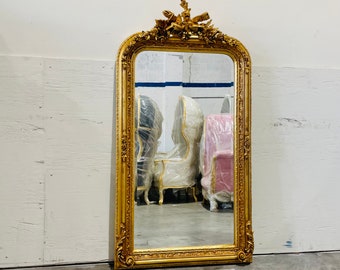 French Mirror French Baroque Mirror Rococo Mirror Antique Mirror 5 Feet Tall Gold Leaf Antique Furniture French Interior Design