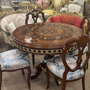 5 Piece Dining Room Set French Style Vintage Dinning Room Rococo Table ...