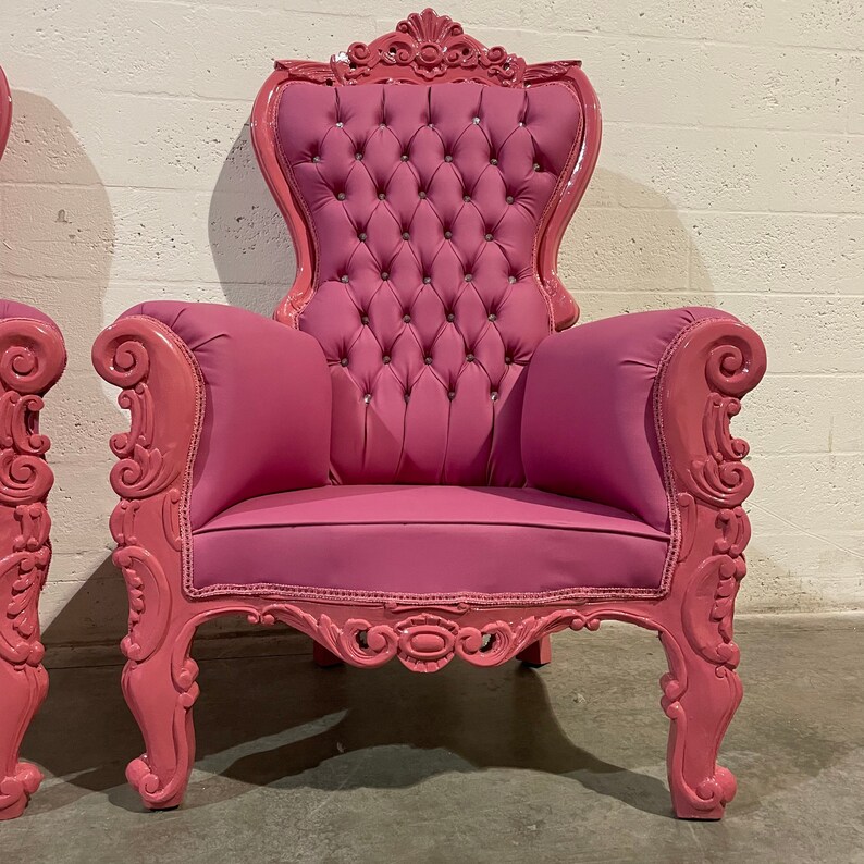 Pink Midsize Throne Chair Pink Leather 2 IN STOCK French Etsy