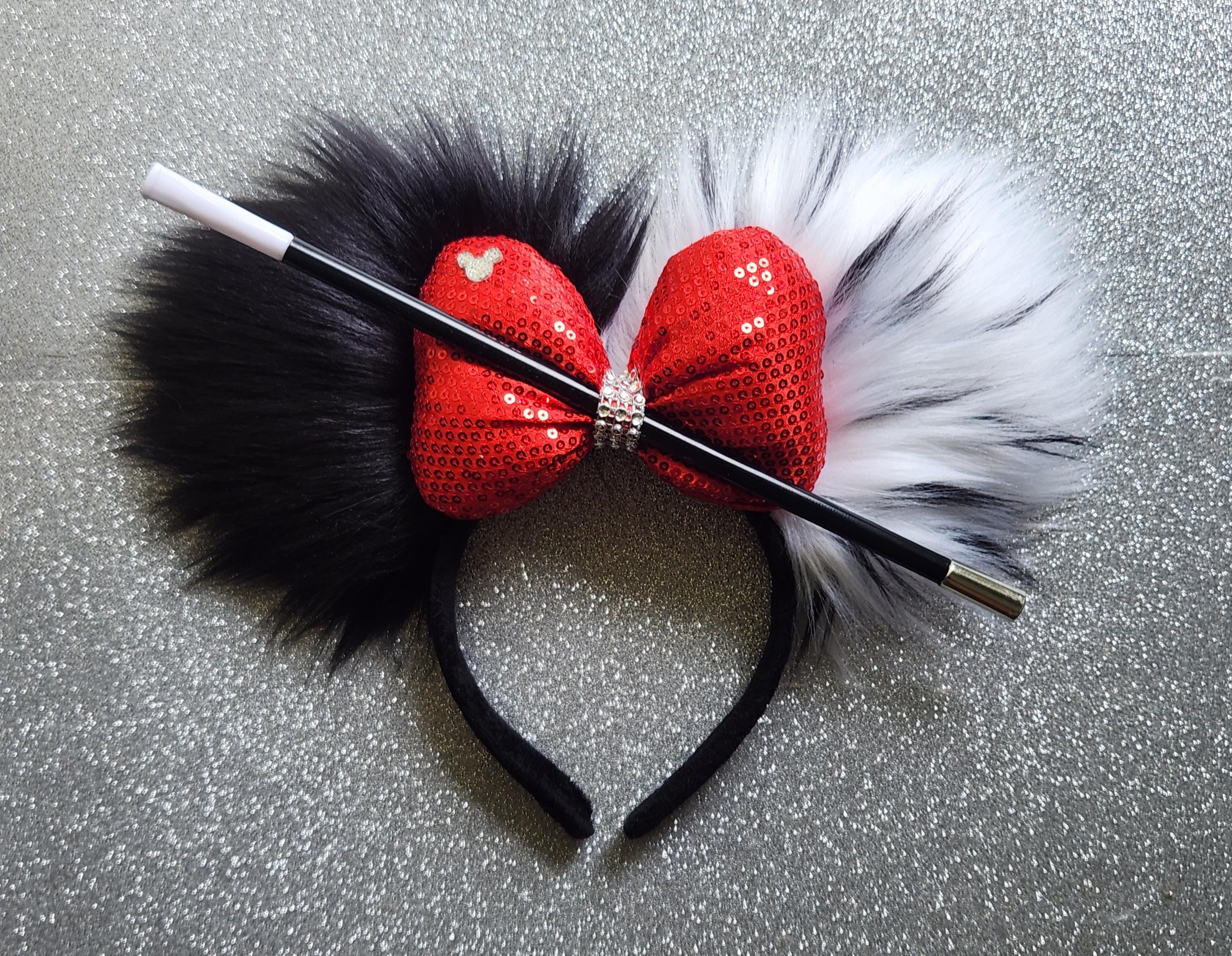 Cruella De Vil Ears: Black & White Faux Fur Dalmatian  display picture 1
