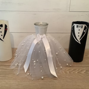 Wedding Centerpiece Floral Vase Bride Dress Groom Tuxedo Flower Centerpiece  Bridal Shower Wedding Bouquet Centerpieces