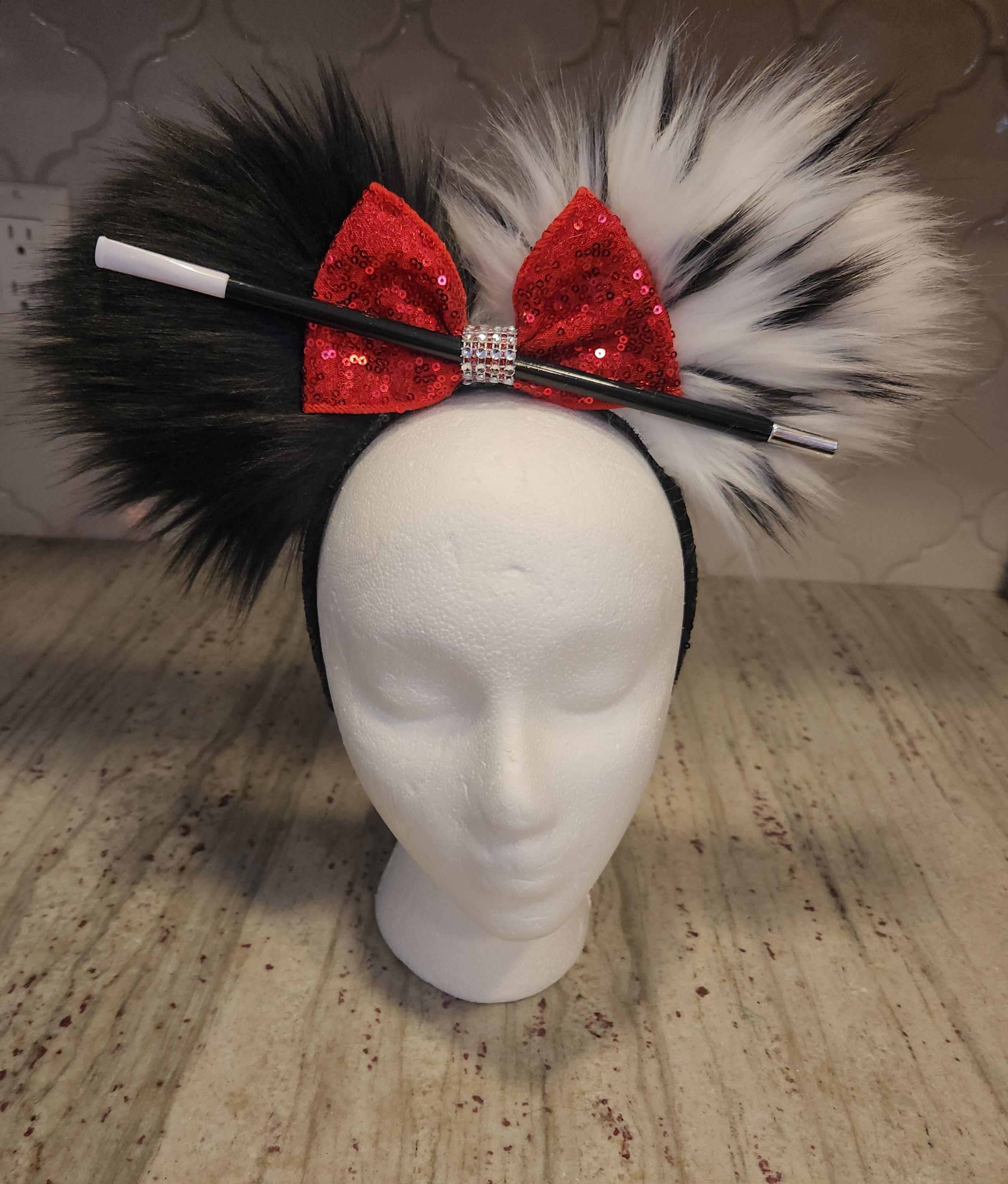 Cruella-Inspired Luxury Glass Crystal Ears (special order from Etsy) - NWOT Cruella Deville Inspired Ears - Etsy main image 2