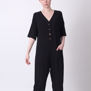 Boxy Black Jumpsuit - Handmade