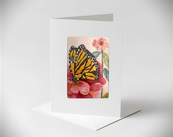 Butterfly Note Card Painted Lady Watercolor Art Blank All Occasion ...