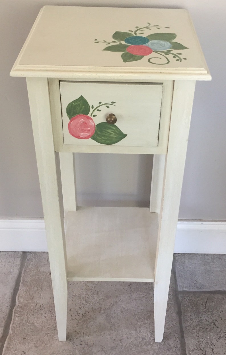 Small Table Entryway Table Table With Drawer Handpainted Etsy