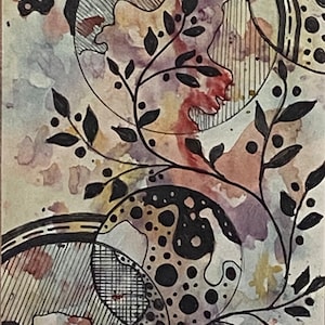 Original Abstract Watercolor Art - Handpainted Small Modern Painting - Unique Abstract Artwork for Home Decor