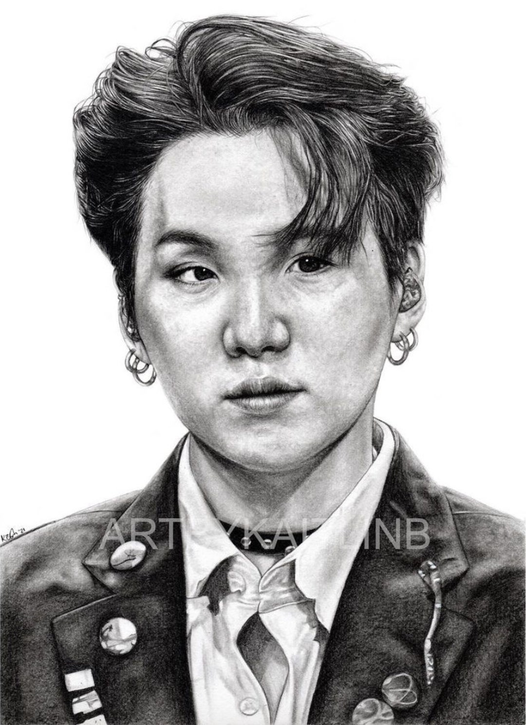 MOTS Suga Min Yoongi Drawing Print - Etsy