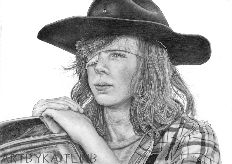PRINT Carl Grimes the Walking Dead Drawing Etsy