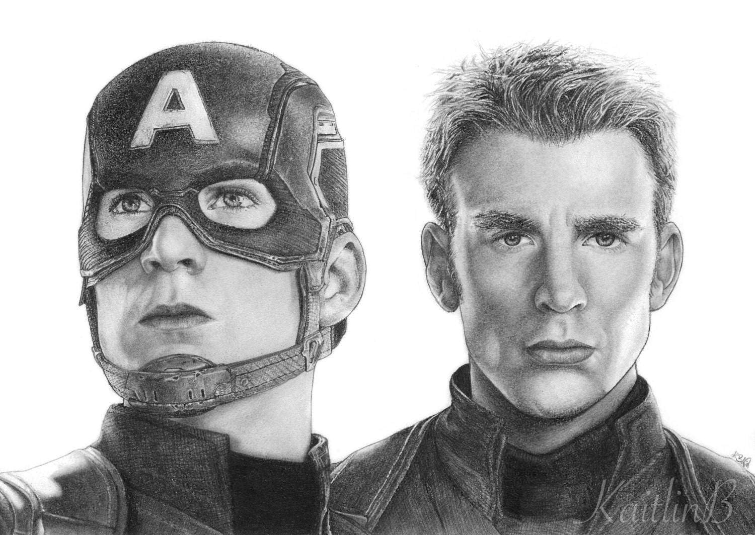 Buy Captain America Drawing Chris Evans Digital Art Superhero Online in  India  Etsy