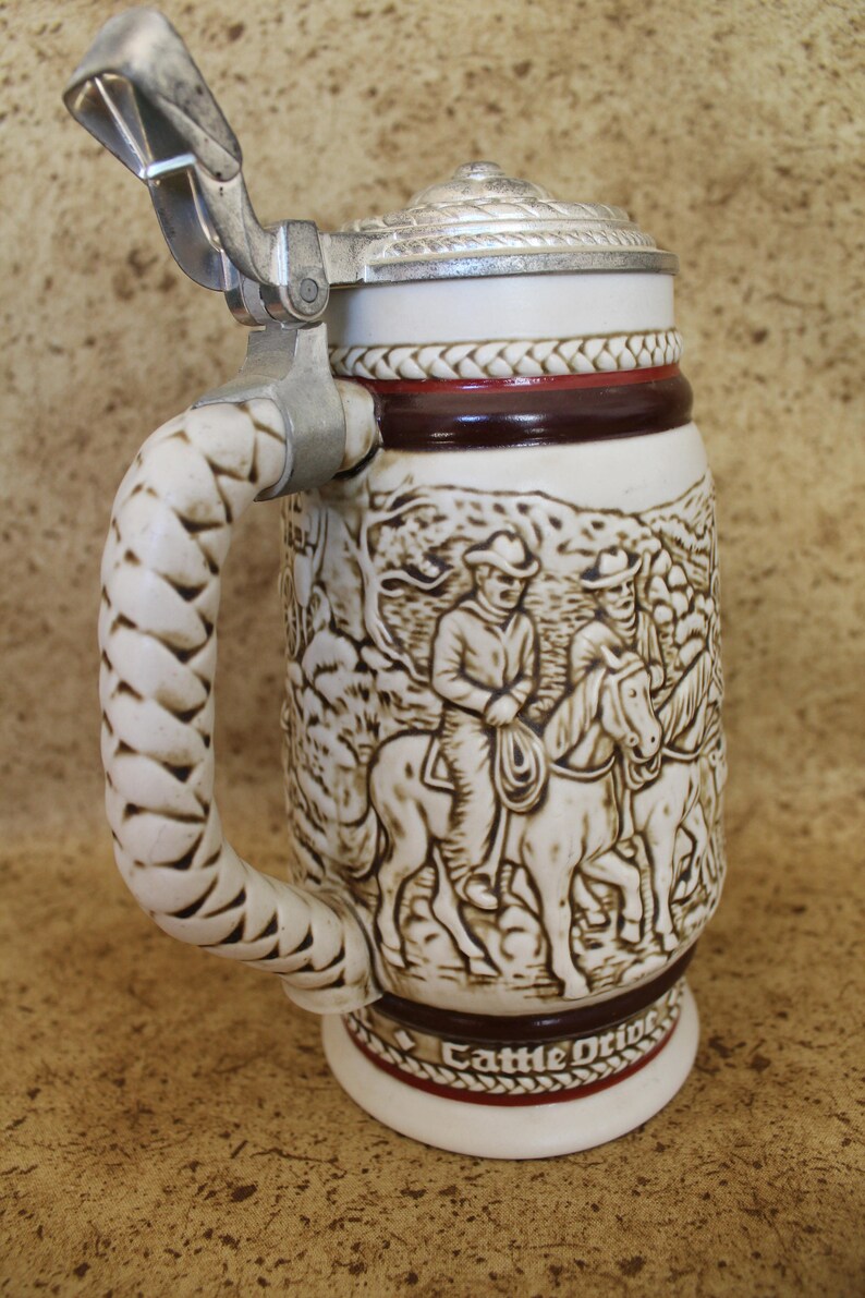 Western Roundup Beer Stein by Avon 1980 Etsy