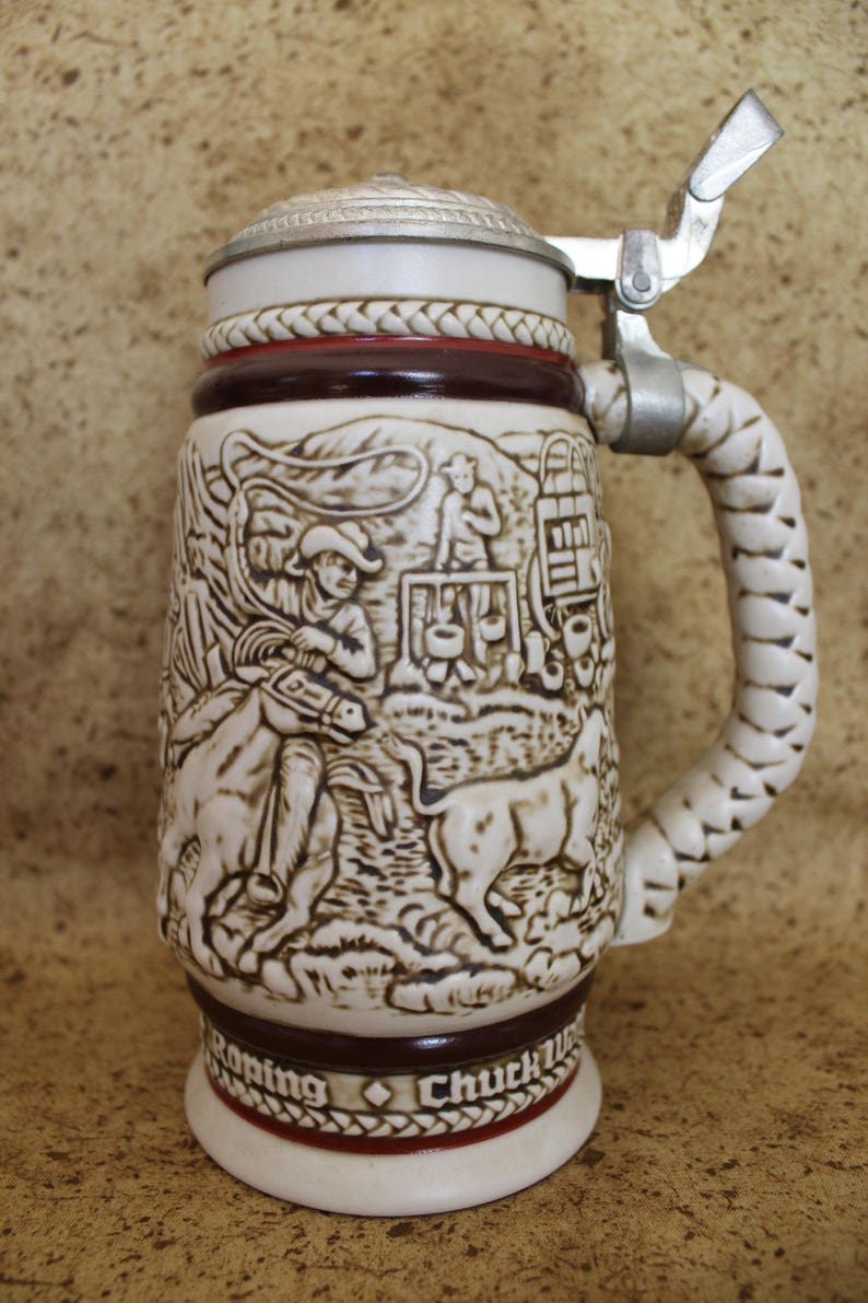Western Roundup Beer Stein by Avon 1980 Etsy