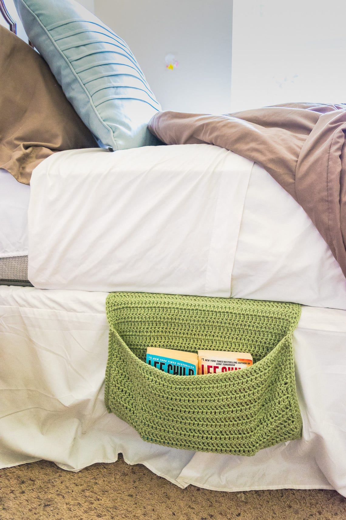 Bedside Organizer Bedside Storage Bedside Caddy Bed Book Etsy